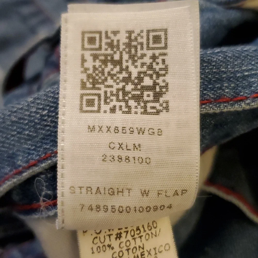 True Religion Jeans Straight with Flap Pockets Dragonfish Size 38